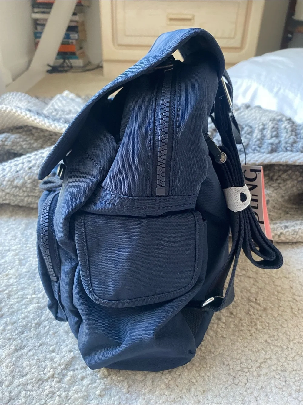 Kipling Navy City Pack Mini Backpack with Monkey Keychain NWT